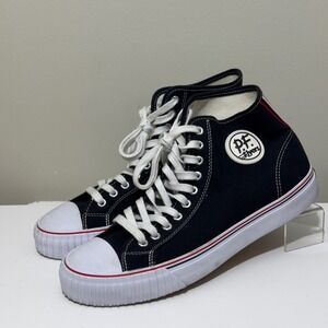 PF Flyers Center Hi Sneakers Black Canvas Lace Up Shoes Men's 11.5 Women's 13
